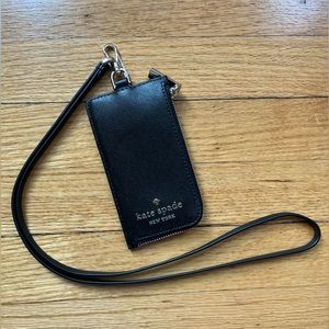 Staci Card Case Lanyard - Black NWT